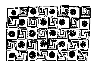 Fig 21.--Ceiling pattern from behind, Medinet Hab�,
Twentieth Dynasty. 