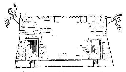 Fig 28.--Fa�ade of fort, from wall-scene,
Beni Hasan, Twelfth Dynasty. 