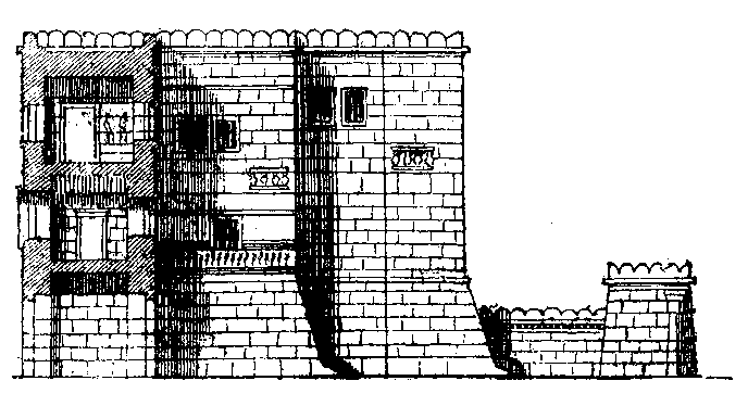 Fig 41.--Elevation of pavilion, Medinet Hab�. 