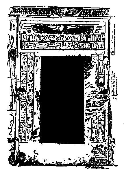 Fig 54.--Niche and doorway in temple of Seti I. at
Abydos. 