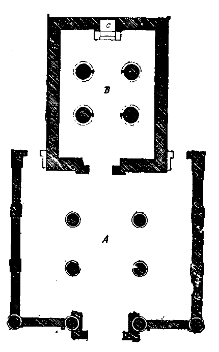 Fig 76.--Plan of temple of Amenhotep III., at El
Kab. 