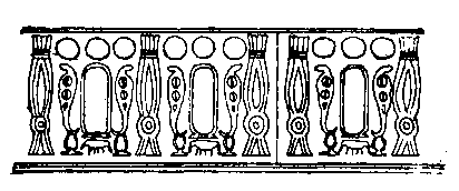 Fig 106.--Frieze of uraei and cartouches. 