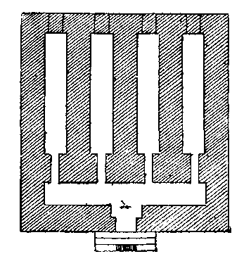 Fig 130.--Plan of serdab in mastaba at Gizeh, Fourth Dynasty. 