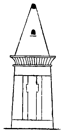Fig 148.--Theban tomb, with pyramidion, from scene in a
tomb at Sheikh Abd el G�rneh. 