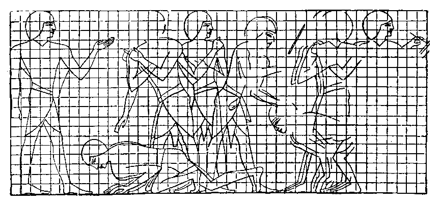 Fig 178.--Sculptor's sketch from Ancient Empire tomb. 