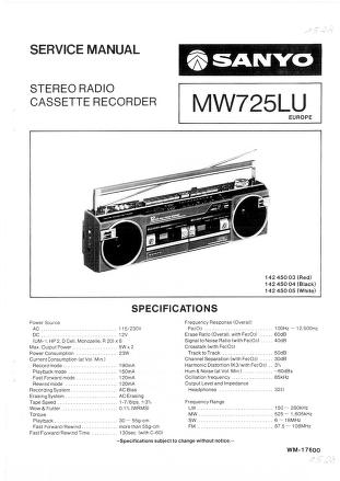 Manual: MW725LU SM SANYO EN : Free Download, Borrow, and Streaming 